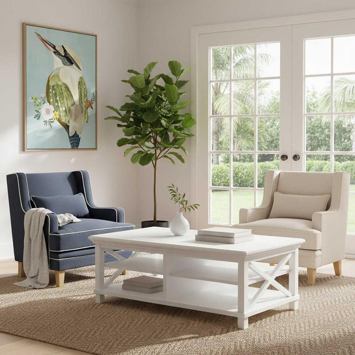 Sorrento Hamptons Square 120cm Coffee Table White