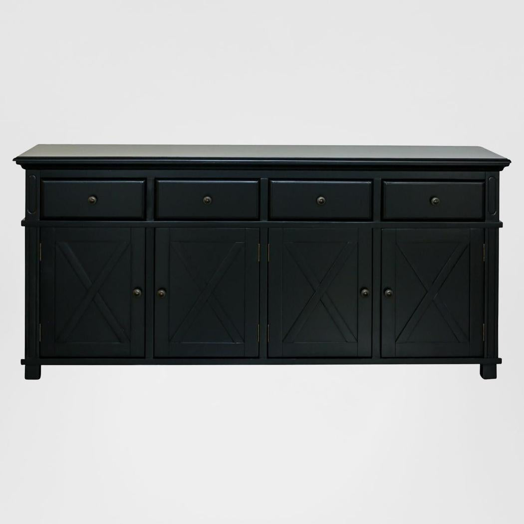 Sorrento 4 Door Hamptons 188cm Buffet Black