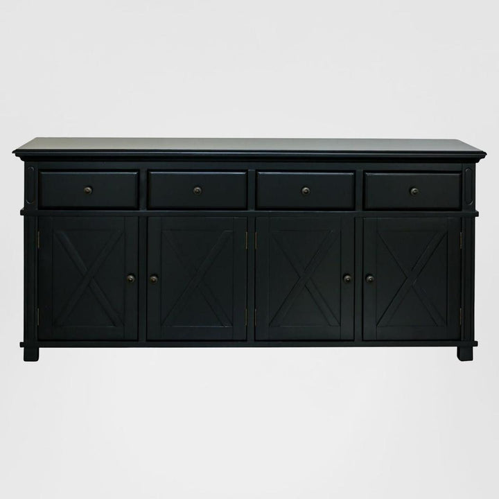 Sorrento 4 Door Hamptons 188cm Buffet Black