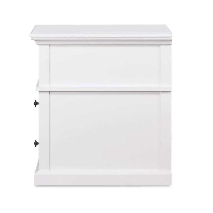 Sorrento Hamptons Medium 2 Drawer Bedside Table White