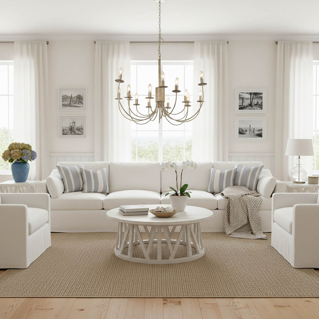 16 Arm Taupe Iron Chandelier 16 Lights