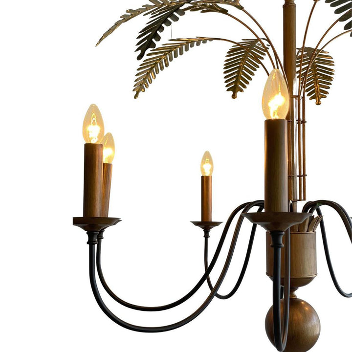 Palm Leaves Iron Chandelier 8 Lights