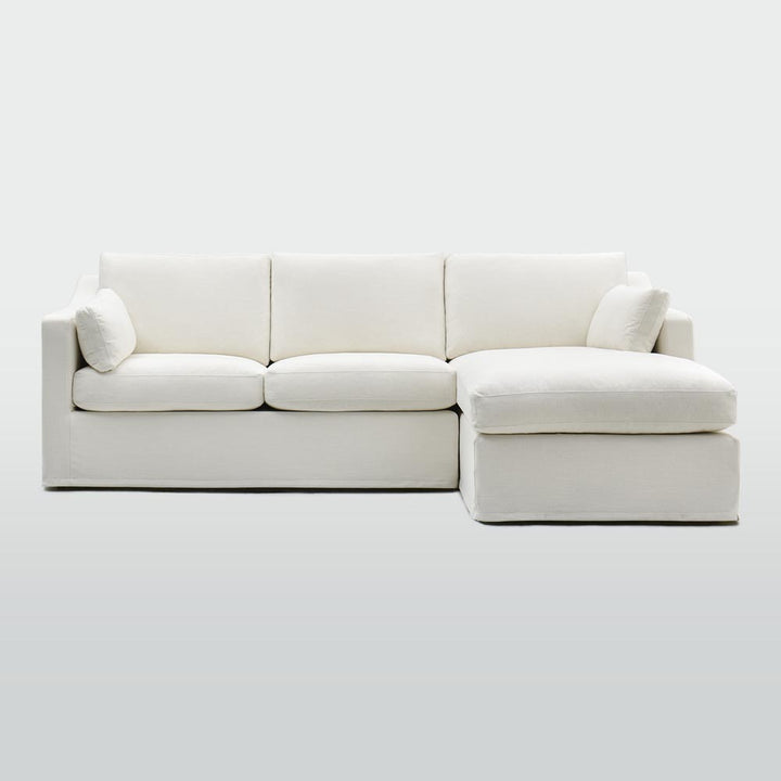 Clovelly 3 Seater Right Chaise Sofa Ivory Covers Only