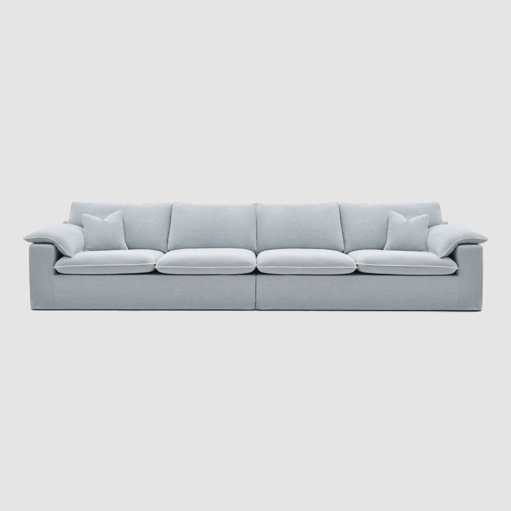 Norfolk 4 Seater Sofa Beach w/White Piping
