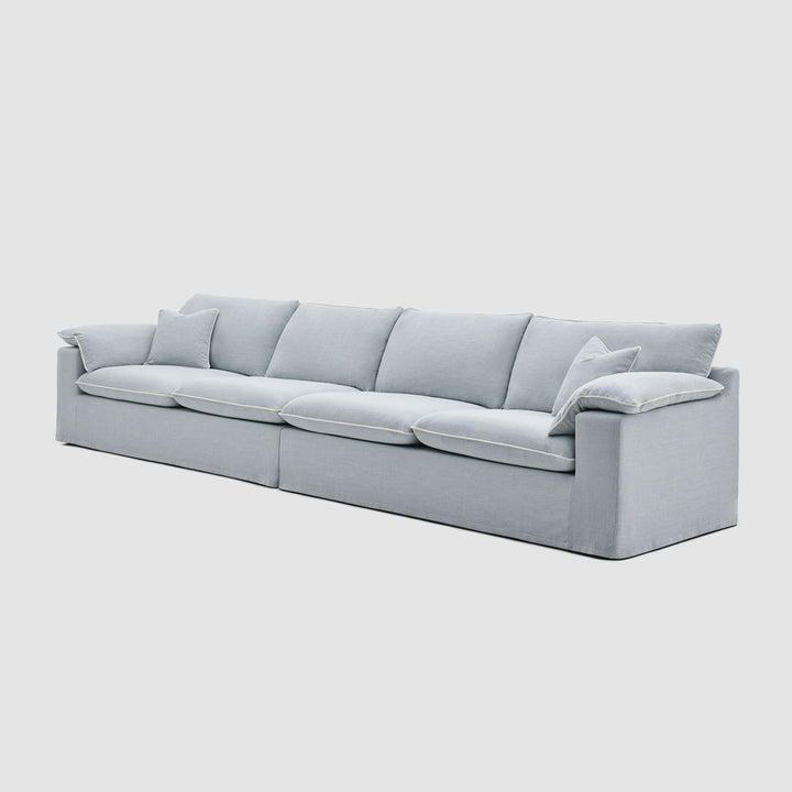 Norfolk 4 Seater Sofa Beach w/White Piping