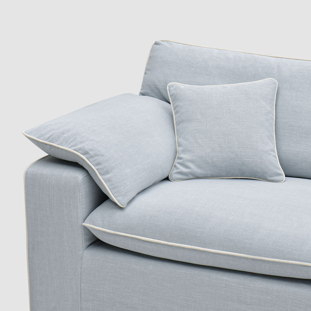 Norfolk 4 Seater Sofa Beach w/White Piping