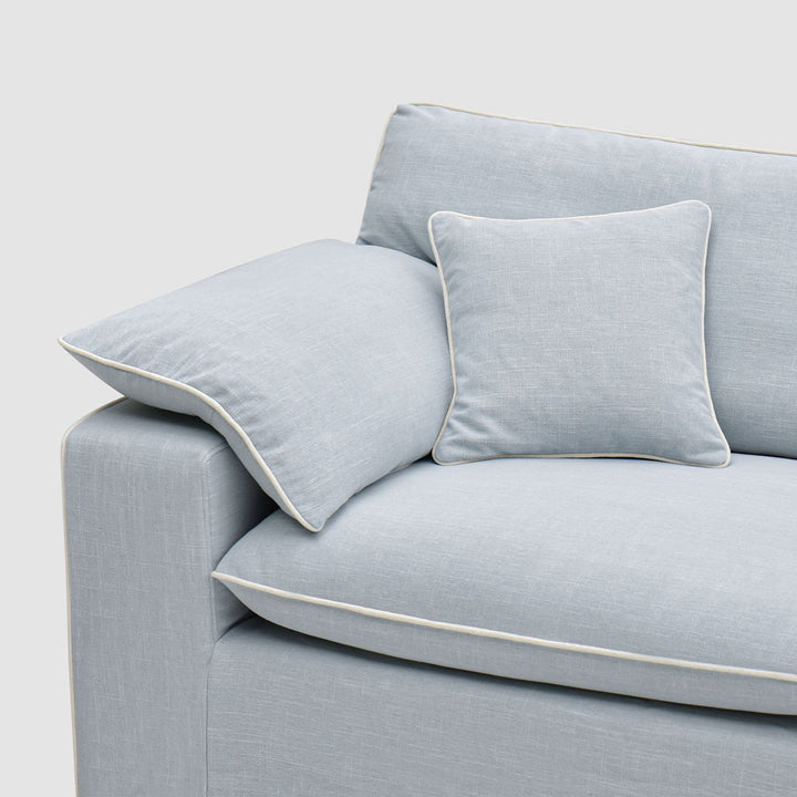 Norfolk 4 Seater Sofa Beach w/White Piping
