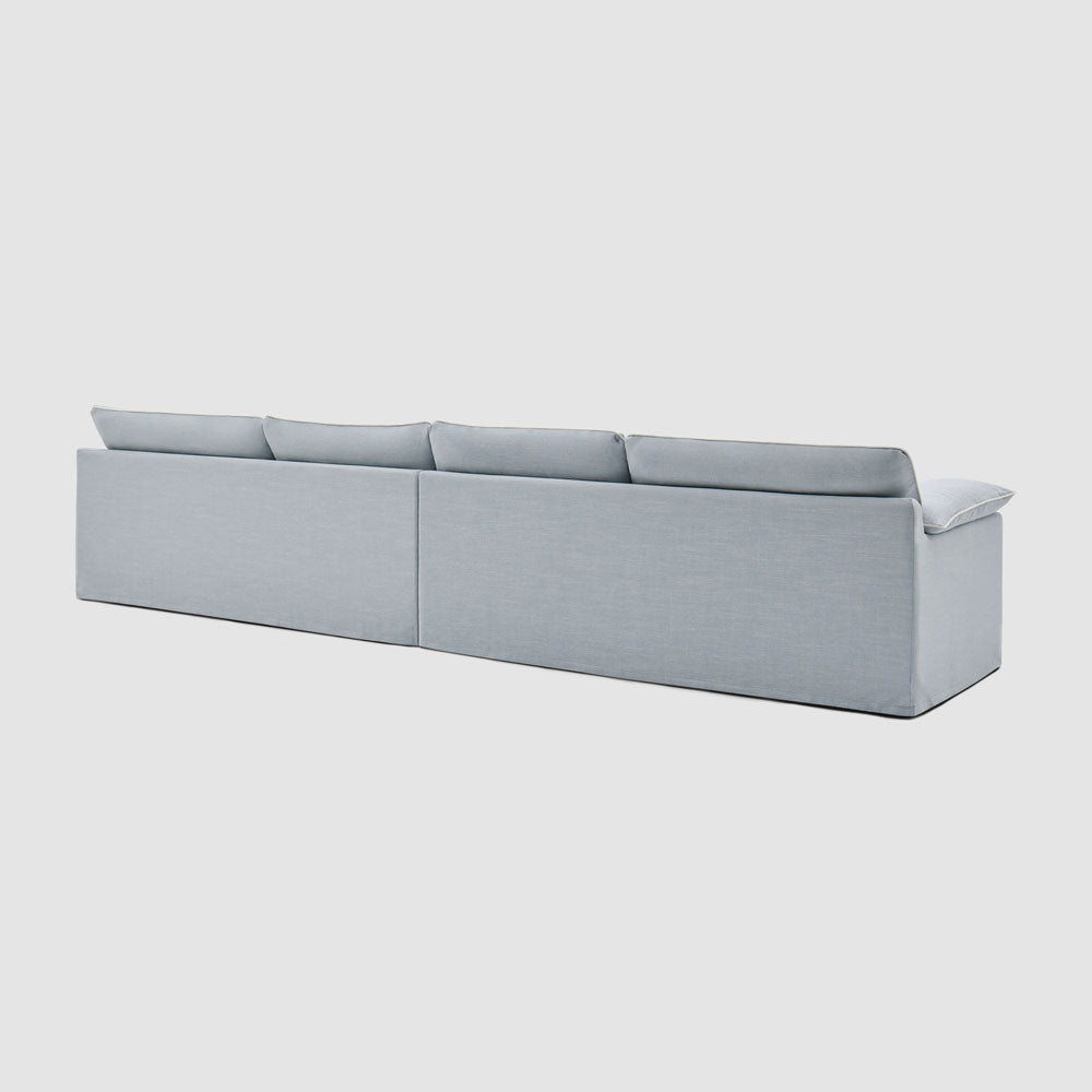 Norfolk 4 Seater Sofa Beach w/White Piping