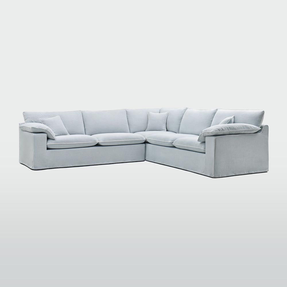 Norfolk 5 Seater Modular Sofa Beach w/White piping