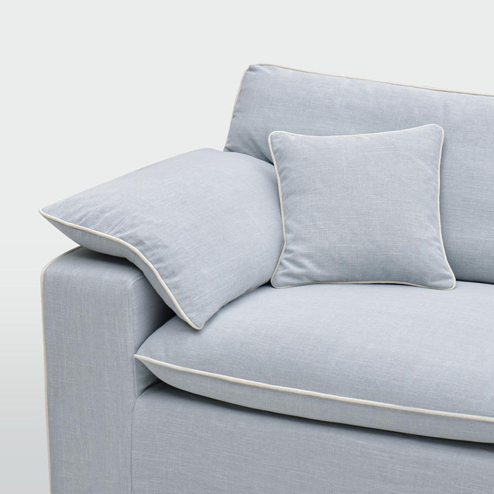 Norfolk 5 Seater Modular Sofa Beach w/White piping
