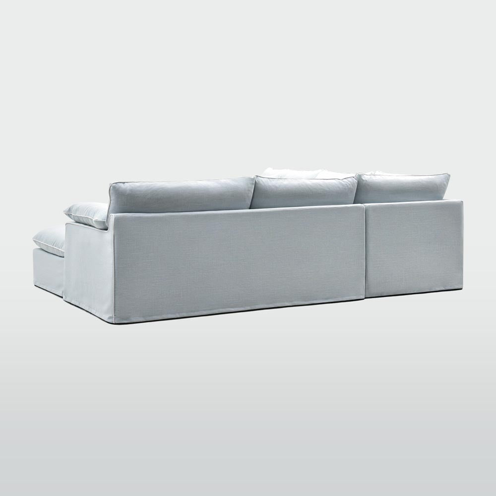 Norfolk 5 Seater Modular with Chaise (Reversible) Beach w/White piping