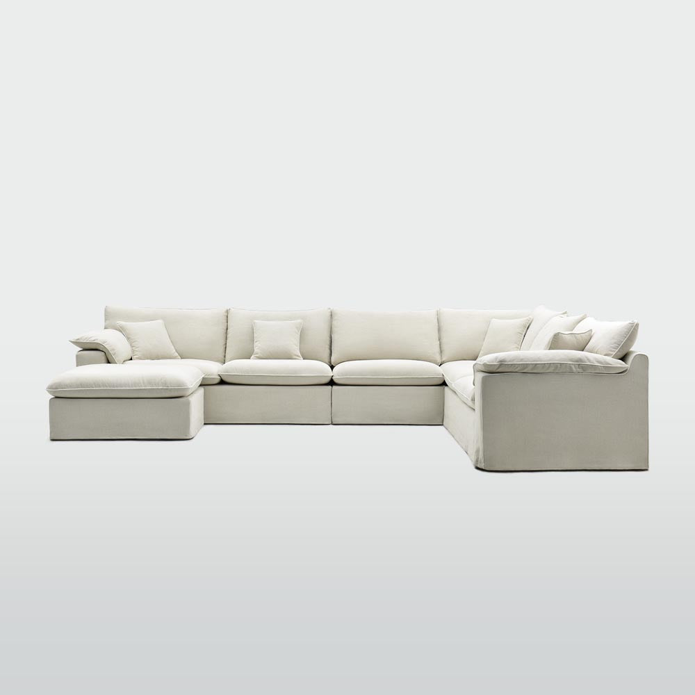 Norfolk 6 Seater Modular with Chaise (Reversible) Beige