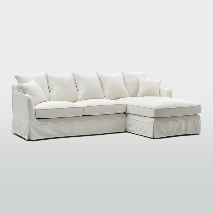 Noosa 3 Seater Right Chaise Sofa Ivory