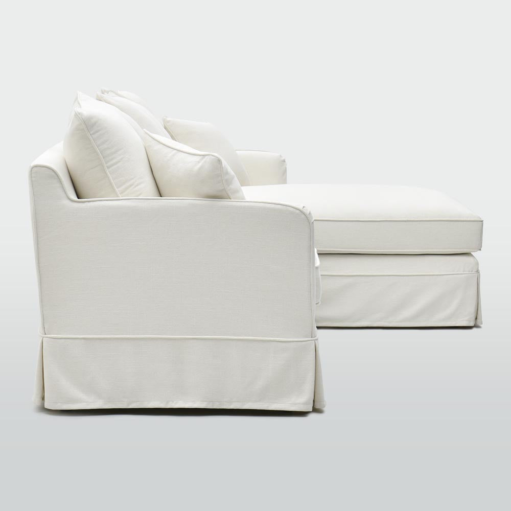 Noosa 3 Seater Right Chaise Sofa Ivory