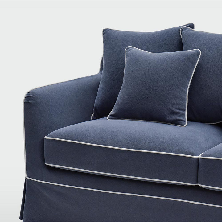 Noosa 3 Seater Right Chaise Sofa Navy