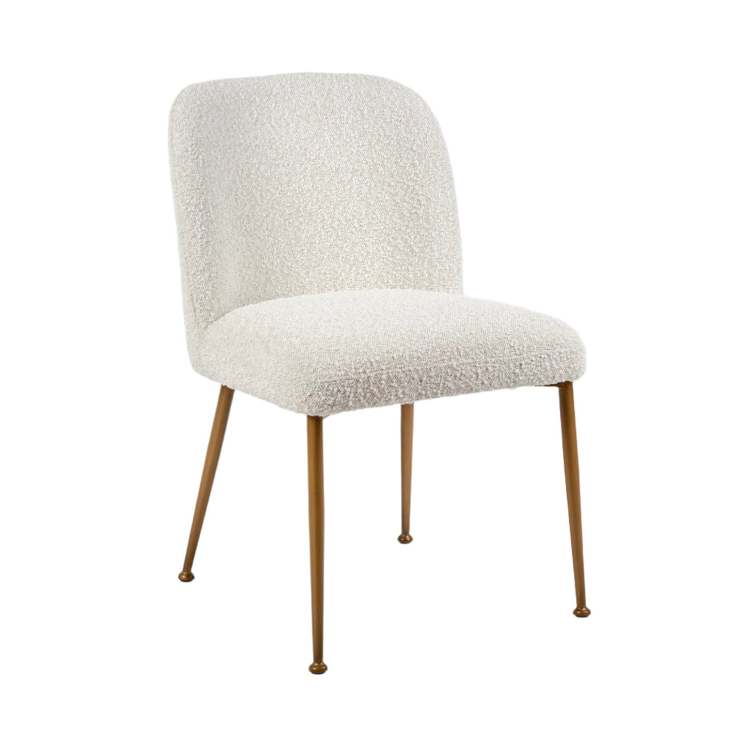 Desiree Dining Chair Boucle Fabric Bronzed Legs