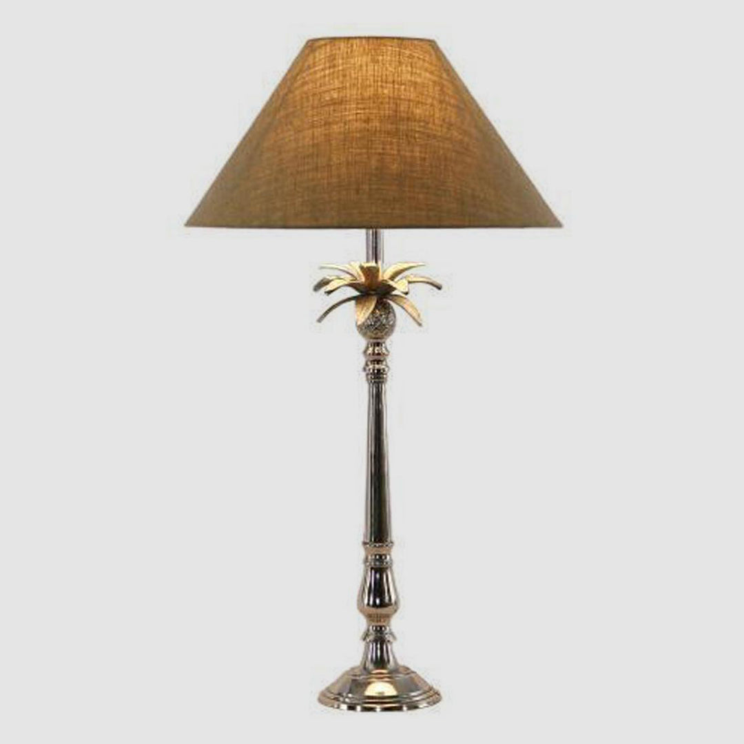 Nickel Pineapple Lamp 40/16 Natural Shade