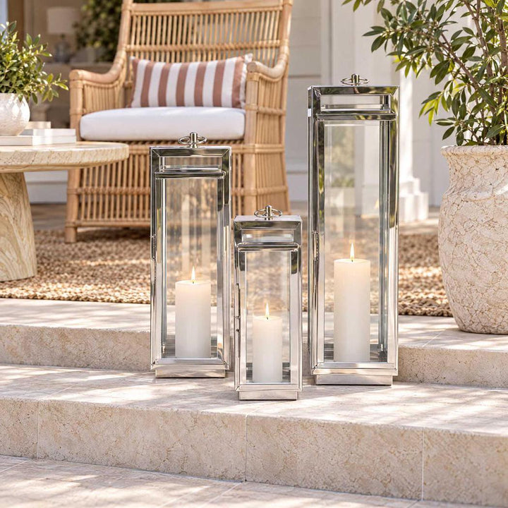 Charlotte Lantern Large Nickel - Outdoor
