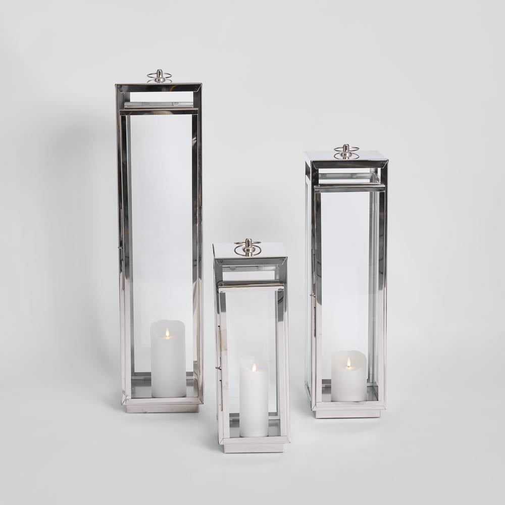 Charlotte Lantern Large Nickel - Outdoor