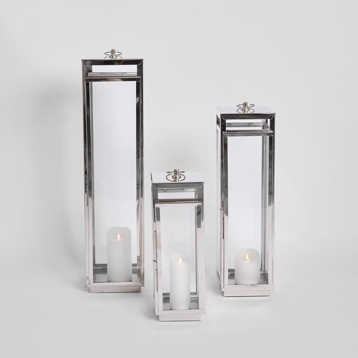 Charlotte Lantern Medium Nickel - Outdoor