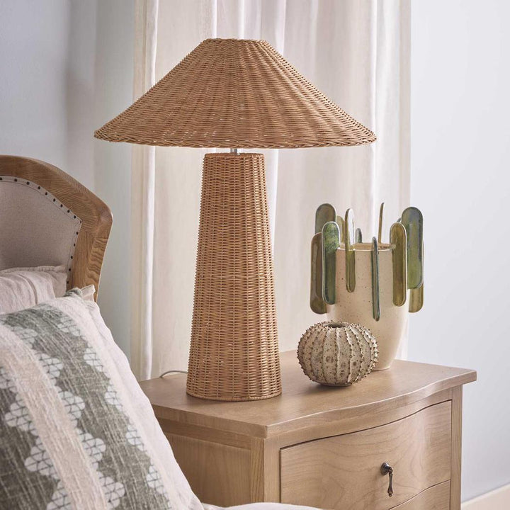 Apex Rattan Table Lamp & Shade
