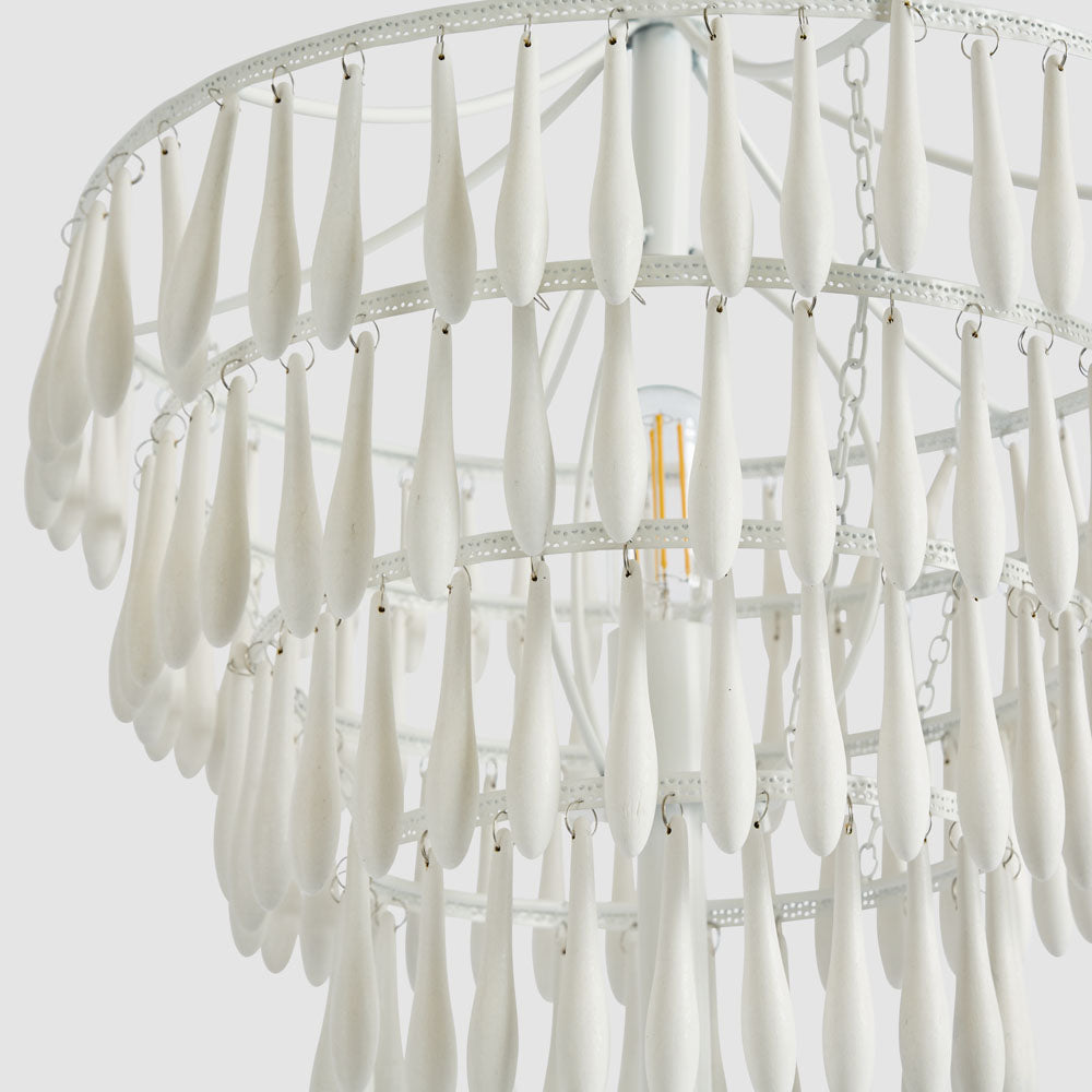 Raindrop Chandelier Floor Lamp White