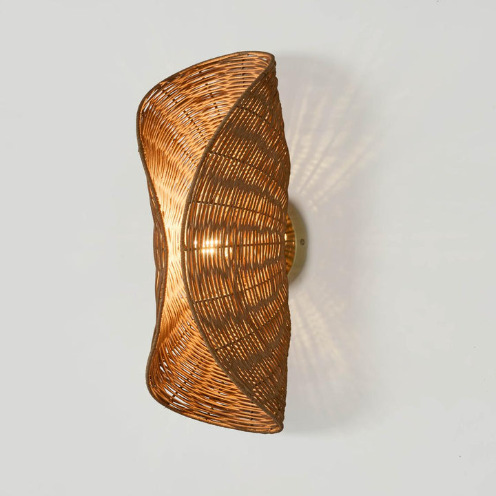 Crescent Rattan Wall Light Natural