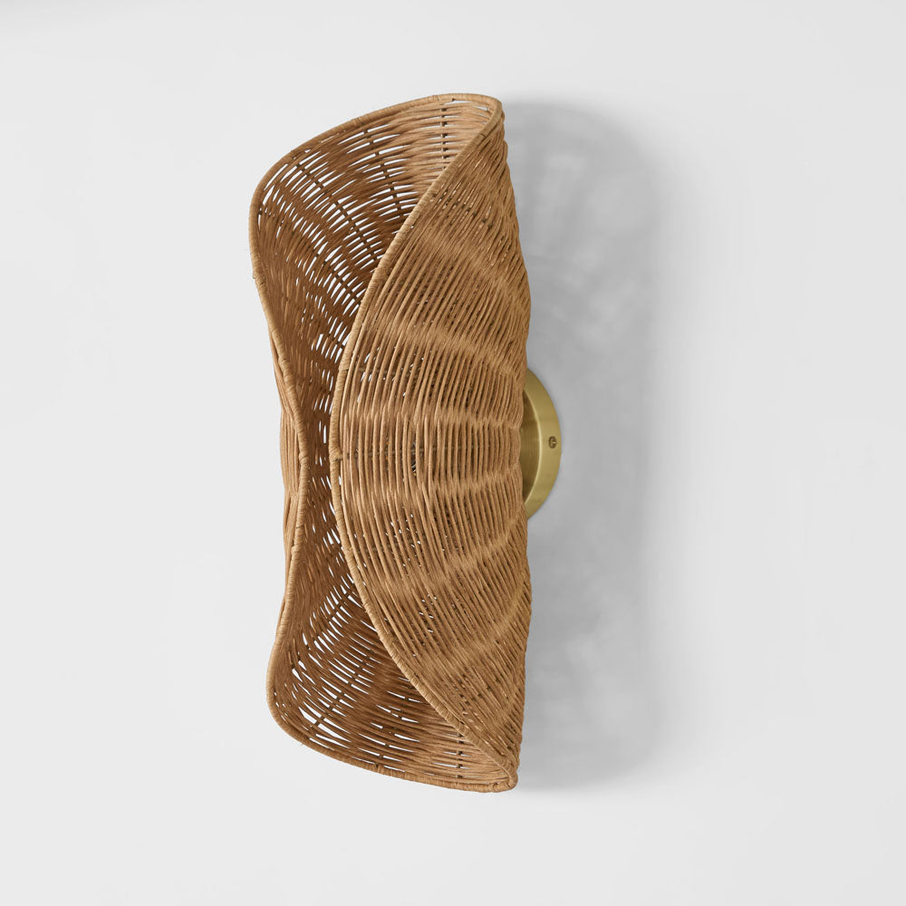 Crescent Rattan Wall Light Natural