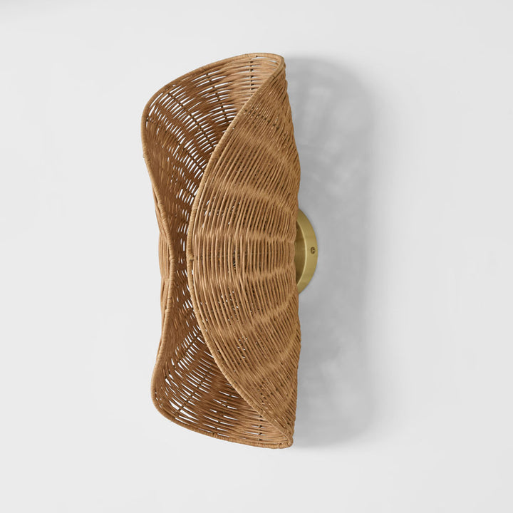 Crescent Rattan Wall Light Natural