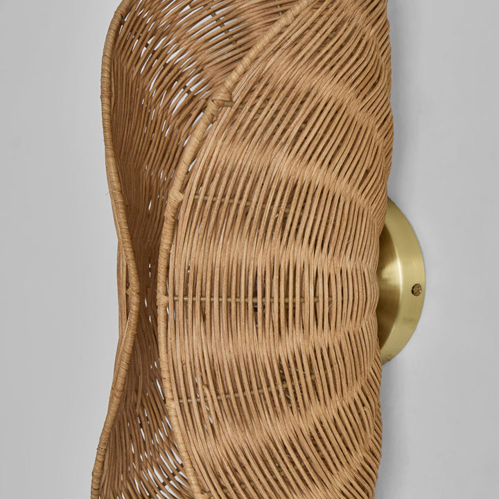 Crescent Rattan Wall Light Natural