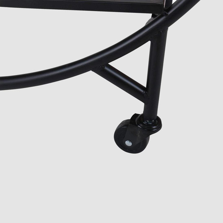 Black Bar Cart W/ Mirror Shelf