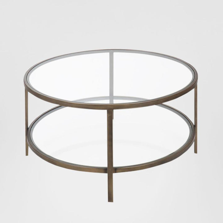 Palladium Brass Iron & Glass Coffee Table