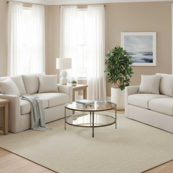 Palladium Brass Iron & Glass Coffee Table