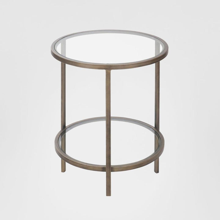 Palladium Brass Iron & Glass Side Table
