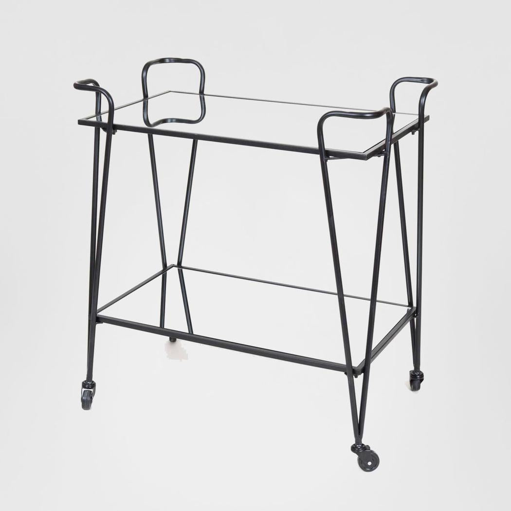 Lloyd Mirror Shelf Bar Cart Black