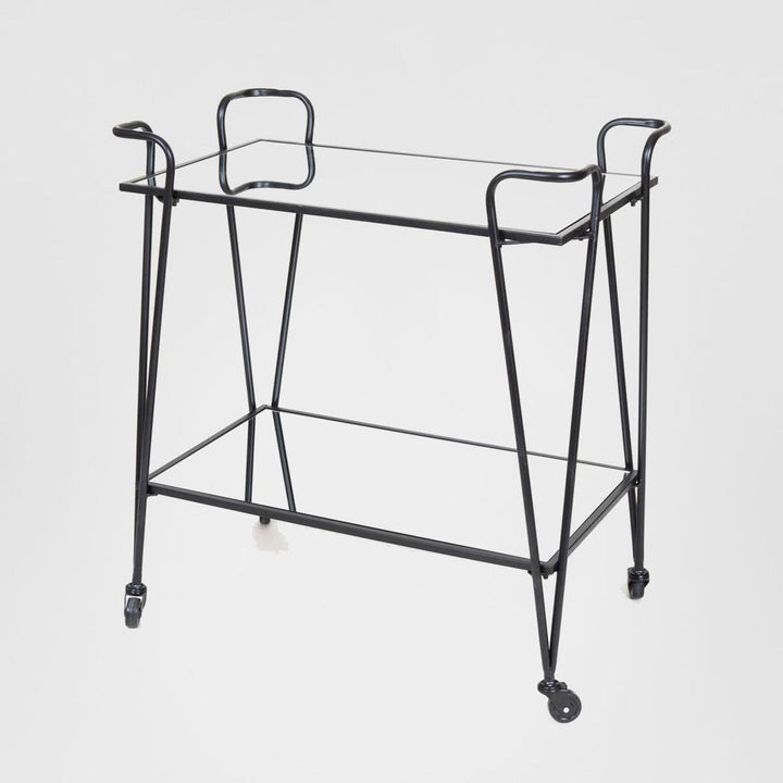 Lloyd Mirror Shelf Bar Cart Black