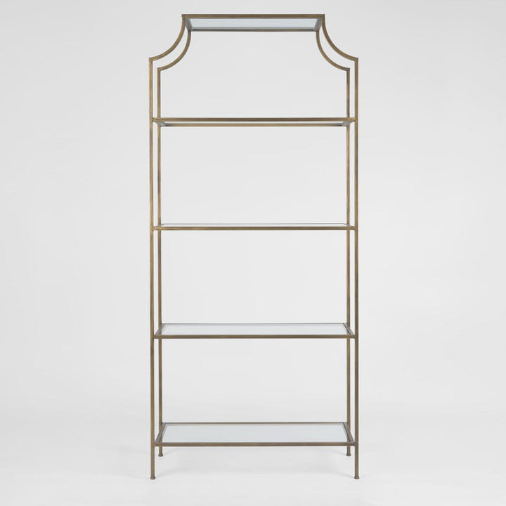 Palladium Brass Iron & Glass Shelf
