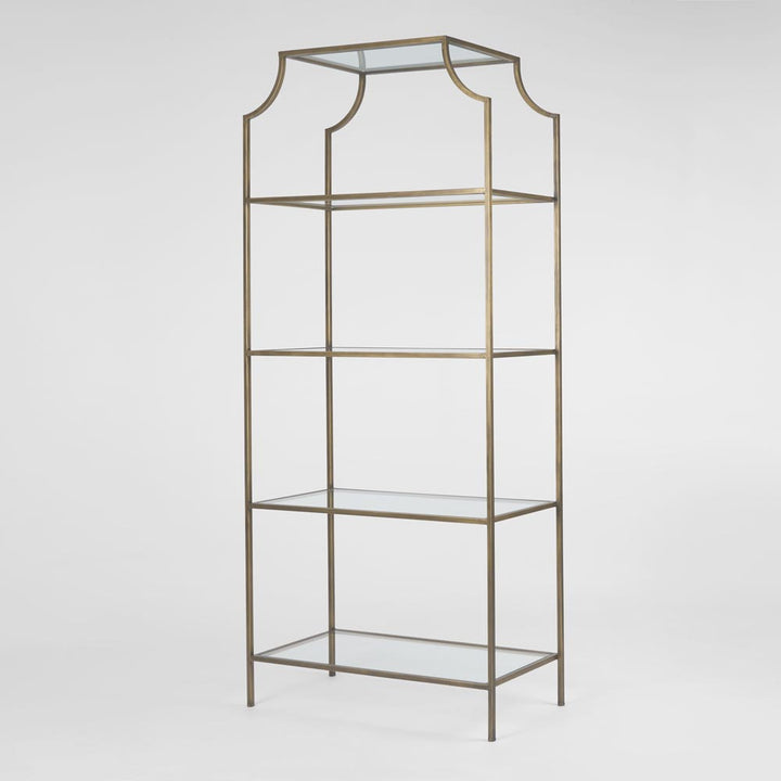 Palladium Brass Iron & Glass Shelf
