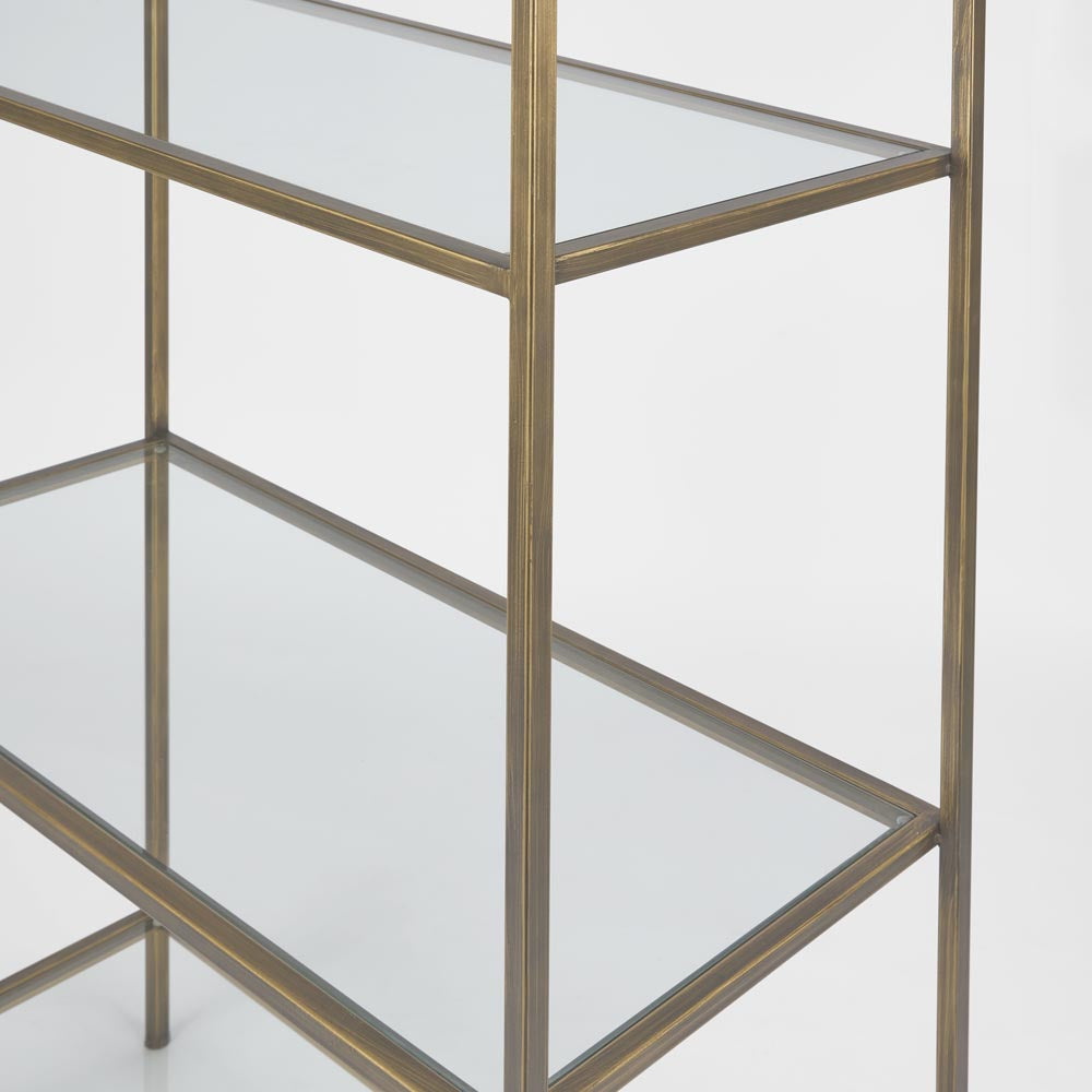 Palladium Brass Iron & Glass Shelf