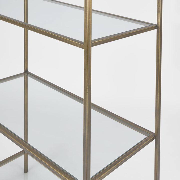Palladium Brass Iron & Glass Shelf