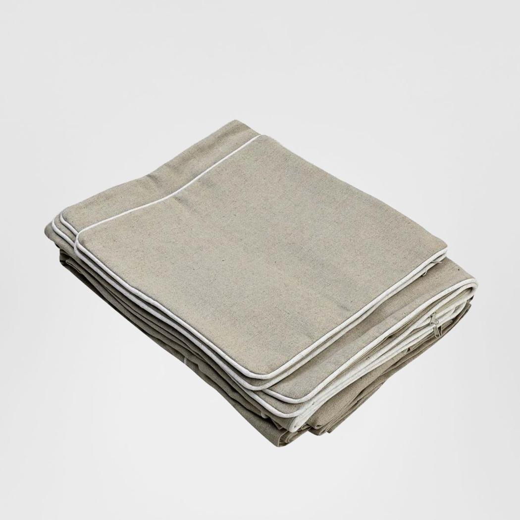 Slip Cover Only - Noosa Hamptons 2S LHF Natural W/White Piping