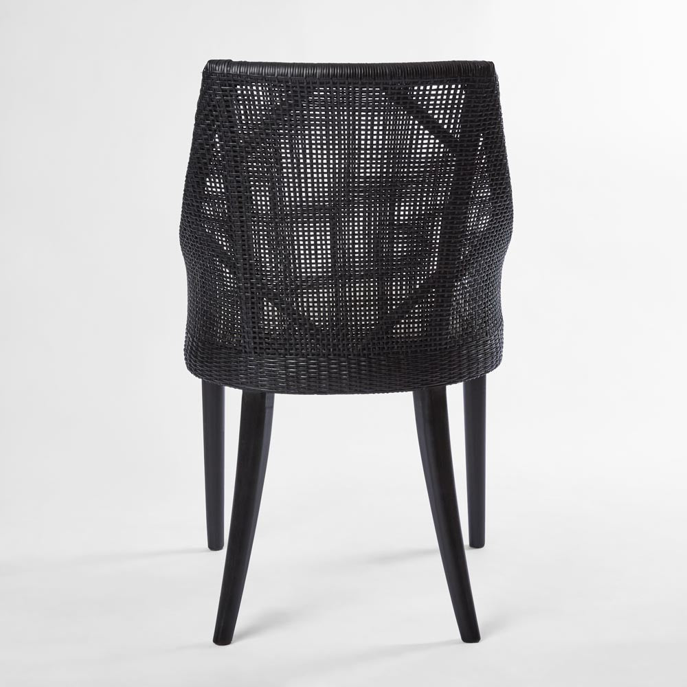 Charlotte Rattan Dining Chair Black