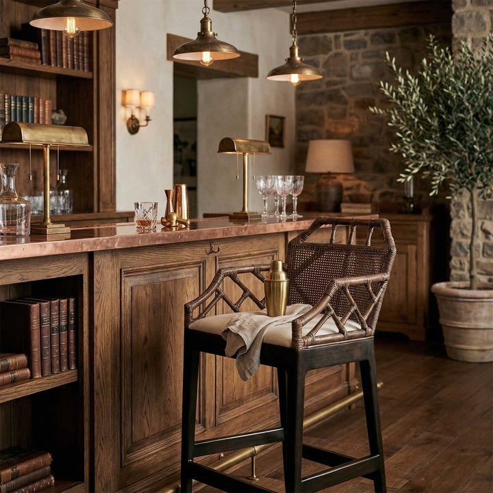 Baker Counter Stool with arms Soil Brown