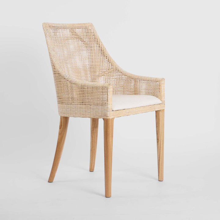 Charlotte Rattan Dining Chair Natural Whitewash