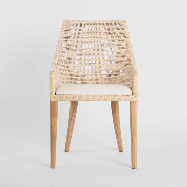 Charlotte Rattan Dining Chair Natural Whitewash