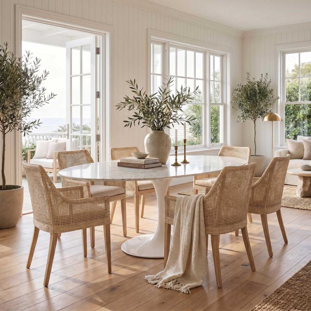 Charlotte Rattan Dining Chair Natural Whitewash