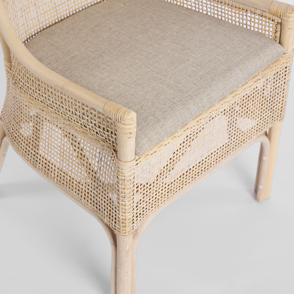 Victoria Hamptons Dining Chair Natural Whitewash