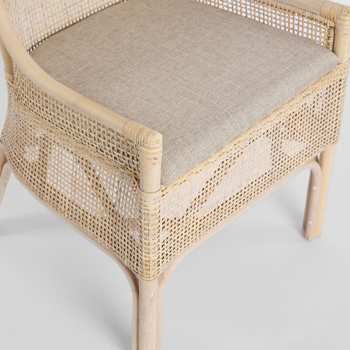 Victoria Hamptons Dining Chair Natural Whitewash