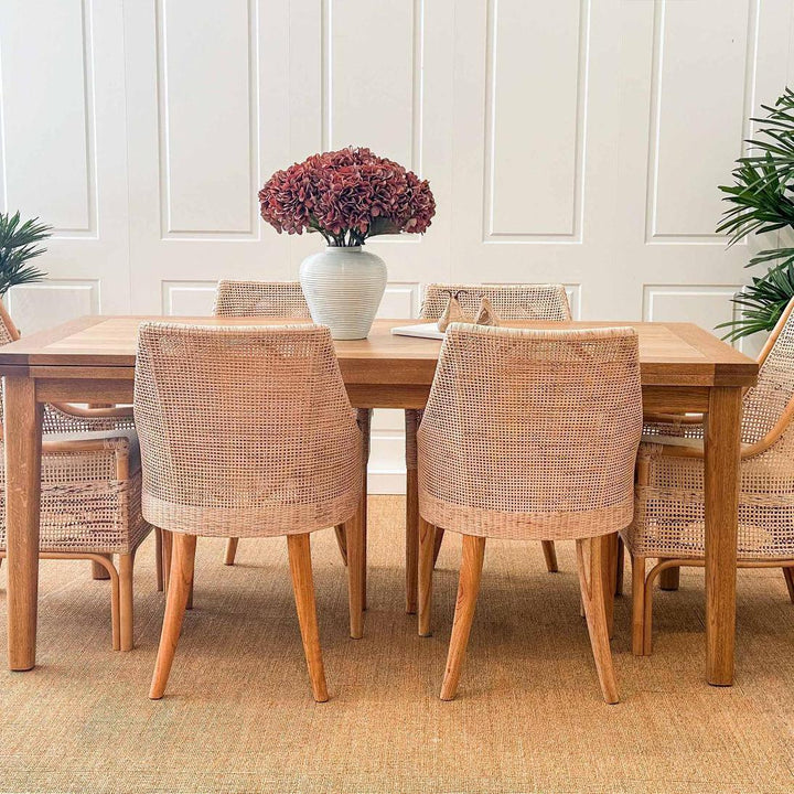 Victoria Hamptons Dining Chair Natural Whitewash