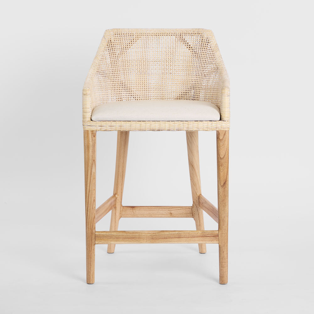 Charlotte Rattan Counter Stool Natural Whitewash